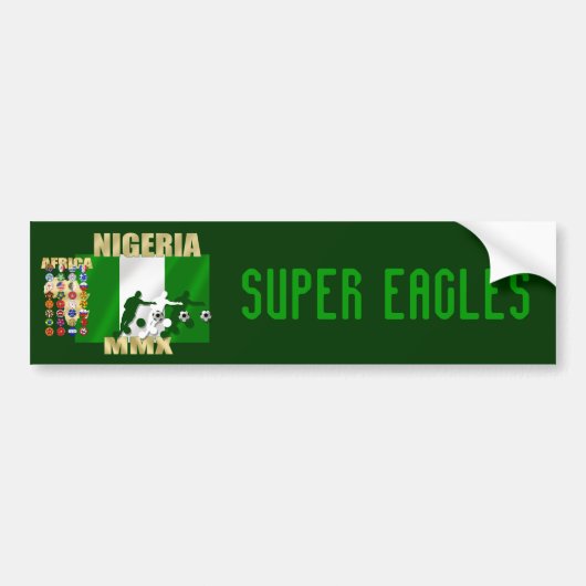 Naija Flagge der Nigeria-Fußballstargeschenke Autoaufkleber (Vorne)