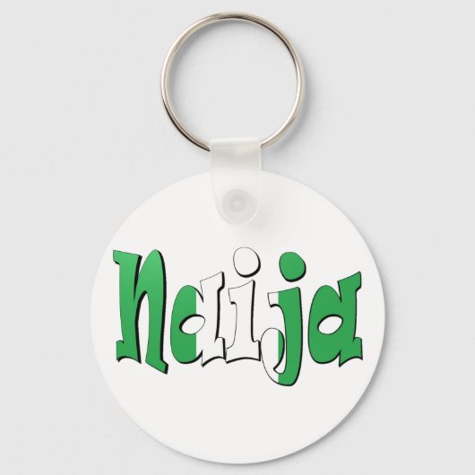 Naija (nigerianische Flagge) Schlüsselanhänger (Vorderseite)