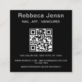 Nail Art Beauty Salon Manicure Spezialist QR Code Quadratische Visitenkarte (Rückseite)