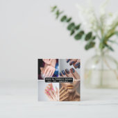 Nail Art Beauty Salon Manicure Spezialist QR Code Quadratische Visitenkarte (Stehend Vorderseite)