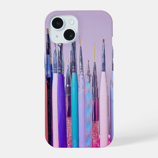 Nail Art Brush Collection iPhone 15 Hülle (Rückseite)