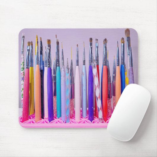 Nail Art Brush Collection Mousepad (Mit Mouse)
