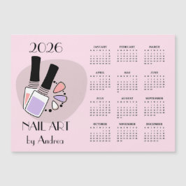 Nail Art Design 2026 Calendar Magnetic Card Magnetkarte