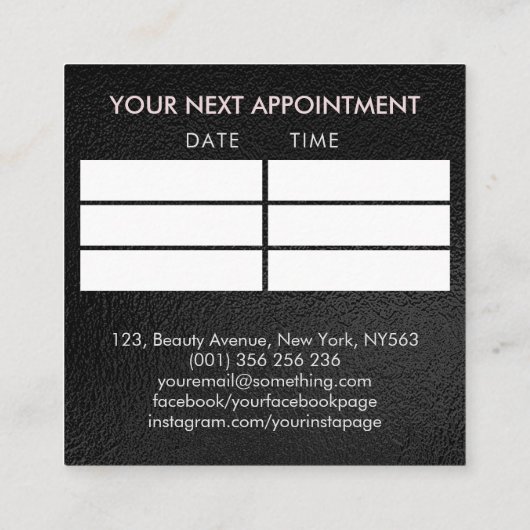 Nail Art Mandala Pearl und rosa Marmor Quadratische Visitenkarte (Rückseite)