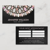 Nail Art Mandala - Perle und Marmor aus Rose Visitenkarte (Vorne/Hinten)