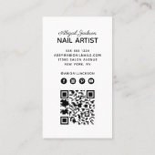 Nail Art Red Glitzer Elegantes Script QR Code Visitenkarte (Rückseite)