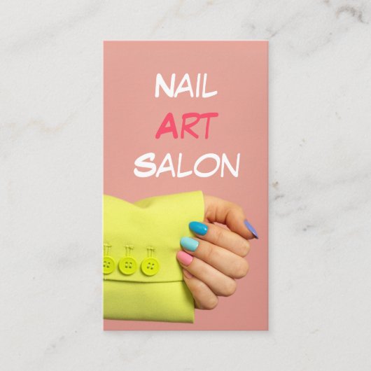 Nail Art Salon l Blush Pink Manicurist Nail Artist Visitenkarte (Vorderseite)