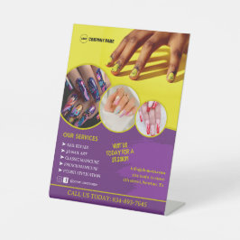 Nail Art Services Custom Pedestal Sign Sockelschild