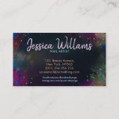 Nail Art Studio - farbenfroh abstrakt Visitenkarte (Rückseite)