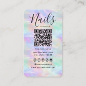 Nail Art Studio Manicurist Artist Stylish Opal Visitenkarte (Rückseite)