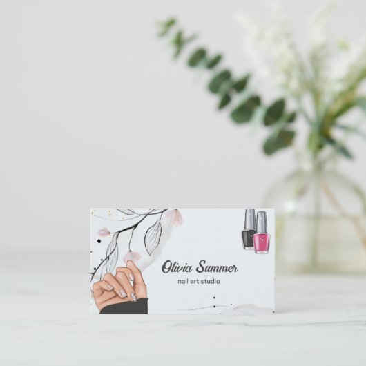 Nail Art Studio Visitenkarte (Stehend Vorderseite)