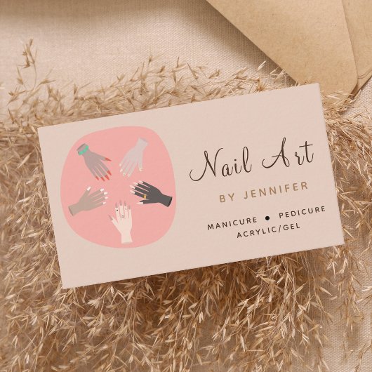Nail Art Technician Artist Social Media Moderner S Visitenkarte