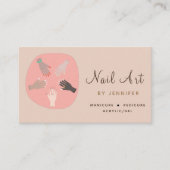 Nail Art Technician Artist Social Media Moderner S Visitenkarte (Vorderseite)