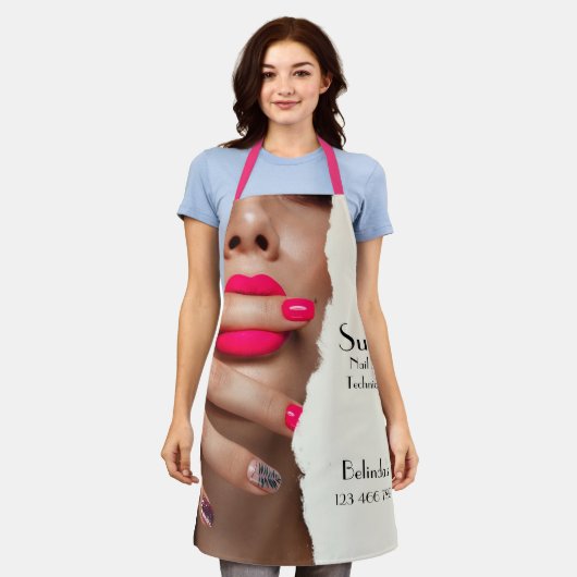 Nail Art Technician editierbar Schürze (Getragen)
