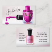 Nail Art Technician - Fuchsia Nail Polnisch Visitenkarte (Vorne/Hinten)