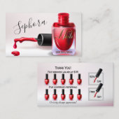 Nail Art Technician - Red Nail Polnische Treue Visitenkarte (Vorne/Hinten)