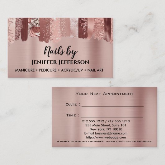 NAIL ARTIN Terminkarte (Vorne/Hinten)