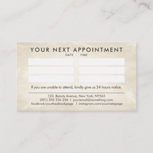 Nail Artist - Aquarellblumen Visitenkarte (Rückseite)