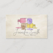 Nail Artist - Aquarellmaler Kunst Visitenkarte (Vorderseite)