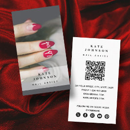 Nail Artist Beaty Salon Manicure Foto QR Code Visitenkarte