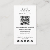Nail Artist Beaty Salon Manicure Foto QR Code Visitenkarte (Rückseite)