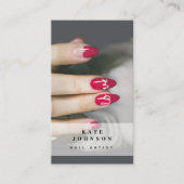 Nail Artist Beaty Salon Manicure Foto QR Code Visitenkarte (Vorderseite)