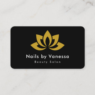 Nail Artist Beauty Salon Black Business Card Visitenkarte