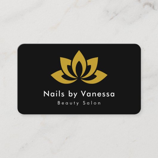 Nail Artist Beauty Salon Black Business Card Visitenkarte (Vorderseite)