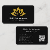Nail Artist Beauty Salon Black Business Card Visitenkarte (Vorne/Hinten)