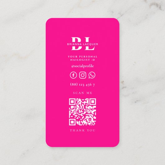 Nail Artist Beauty Salon Manicure Nail Polnisch Visitenkarte (Rückseite)