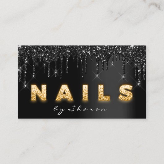 Nail Artist Black Tropfens Beruflich Visitenkarte (Vorderseite)