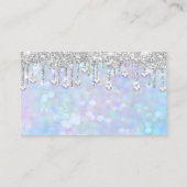Nail Artist Blue Holograph Diamond Silver Tropfen Visitenkarte (Rückseite)