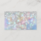 Nail Artist Blue Holographic Diamond Silver Visitenkarte (Rückseite)