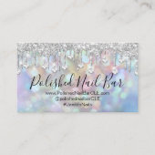 Nail Artist Blue Holographic Diamond Silver Visitenkarte (Vorderseite)