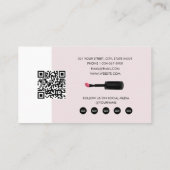 Nail Artist Business Logo QR Code Loyalty  Visitenkarte (Rückseite)
