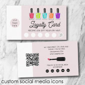 Nail Artist Business Logo QR Code Loyalty  Visitenkarte