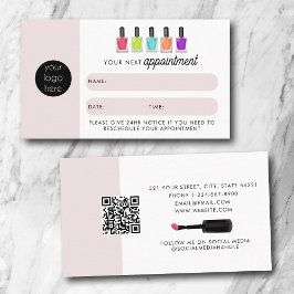 Nail Artist Client Appointment Card QR Code Logo Visitenkarte