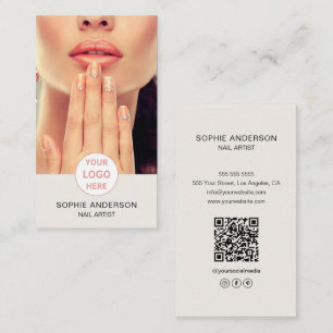 Nail Artist Custom Logo Foto Visitenkarte