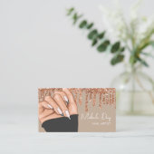 Nail Artist Designer Salon Imitate Glitzer Rose Go Visitenkarte (Stehend Vorderseite)