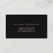 Nail Artist Designer Salon Rose Imitate Glitzer Visitenkarte (Rückseite)