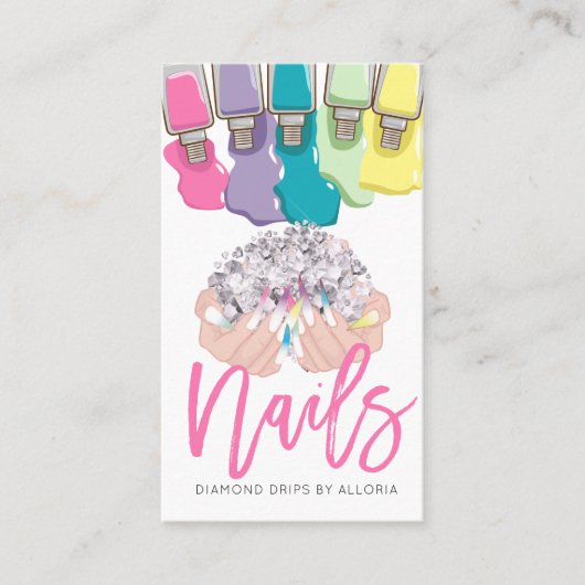 Nail Artist Drilling polnischen Hand Logo Nail Sal Visitenkarte (Vorderseite)