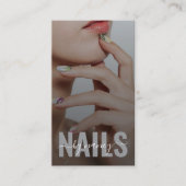 Nail Artist Elegant Script Photo Monogram QR Code Visitenkarte (Vorderseite)