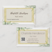 Nail Artist Eucalyptus Watercolor Terminkarte (Vorne/Hinten)