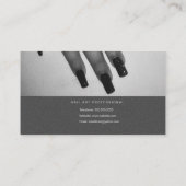 Nail Artist Glow Script und Foto Salon Grau Gold Visitenkarte (Rückseite)