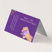 Nail Artist Glow Skript Handgezeichnete Ernennung Visitenkarten (Rückseite)