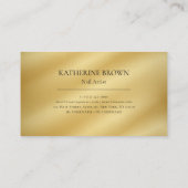 Nail Artist Gold Beruflich Beauty Salon Visitenkarte (Rückseite)
