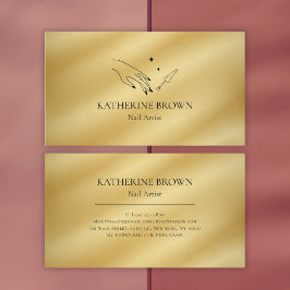 Nail Artist Gold Beruflich Beauty Salon Visitenkarte