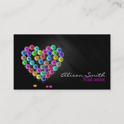 Nail Artist/Heart of Nail Polish Visitenkarte (Vorderseite)