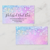 Nail Artist Holograph Diamond Silver Tropfens Pink Visitenkarte (Vorne/Hinten)