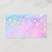 Nail Artist Holograph Diamond Silver Tropfens Pink Visitenkarte (Rückseite)